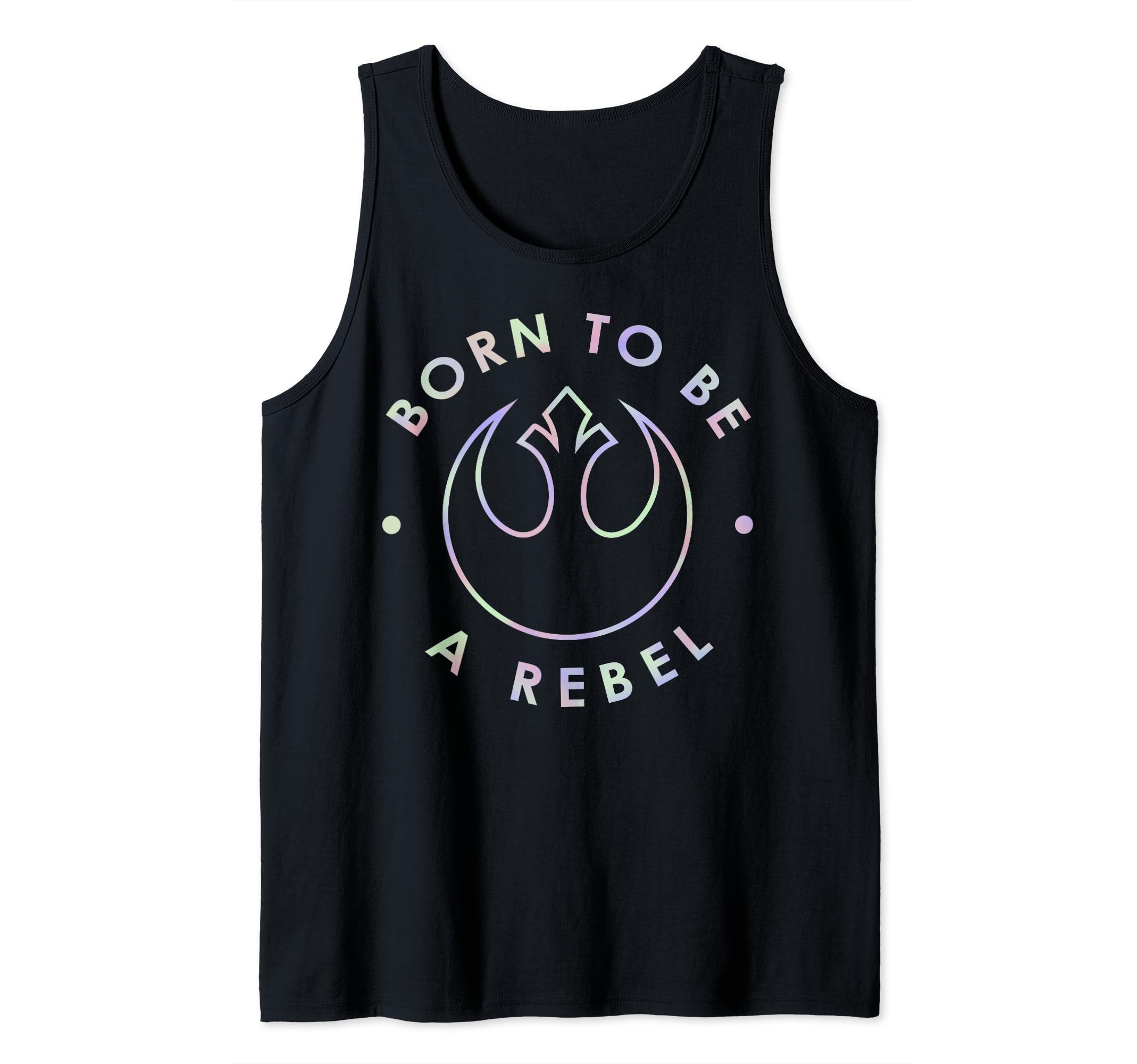 Star Wars Born To Be A Rebel Rainbow Tank Top, Black