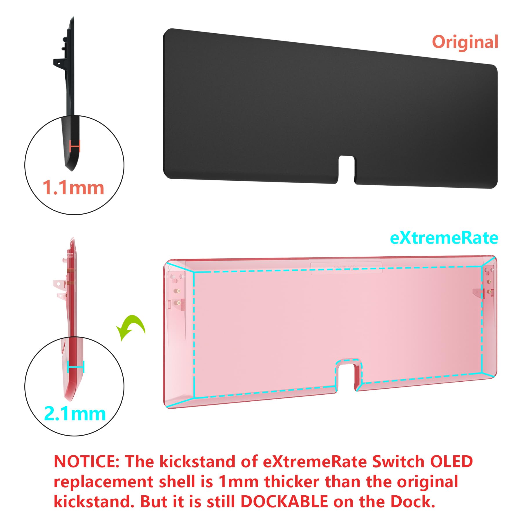 Nintendo Switch OLED Shell Buttons - Crystal Pink -9