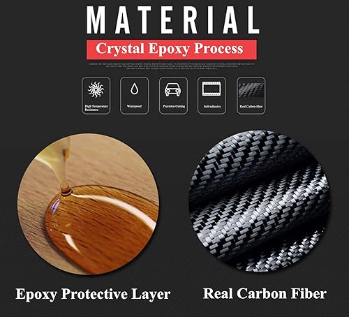 Miniatura 2 de YOCTM Compatible con Jeep Grand Cherokee 2011 2012 2013 Cubierta de palanca de cambios Accesorios interiores de fibra de carbono real consola