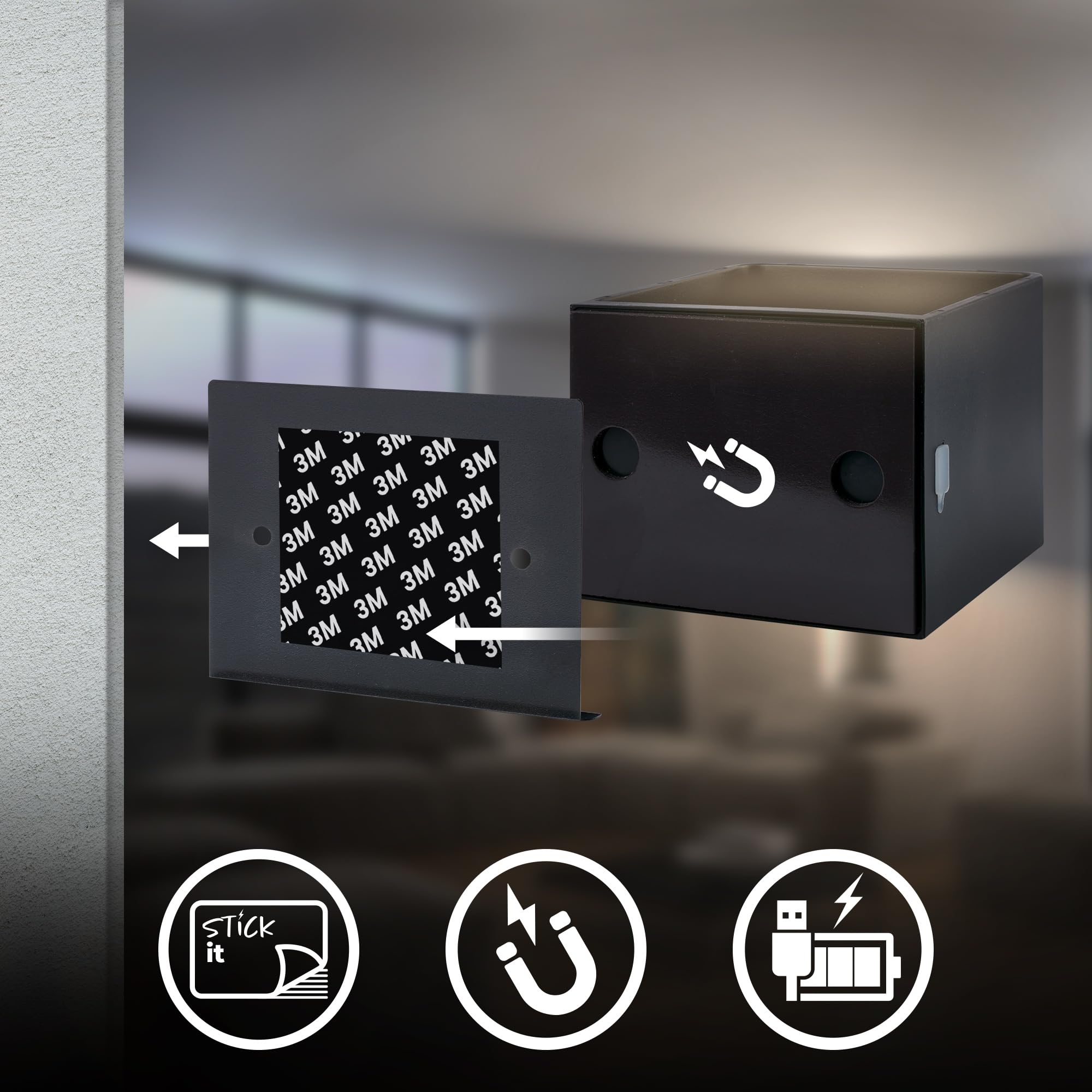 3 pc Batterij LED Magnetisch, Dimbaar, Met Afstandsbediening