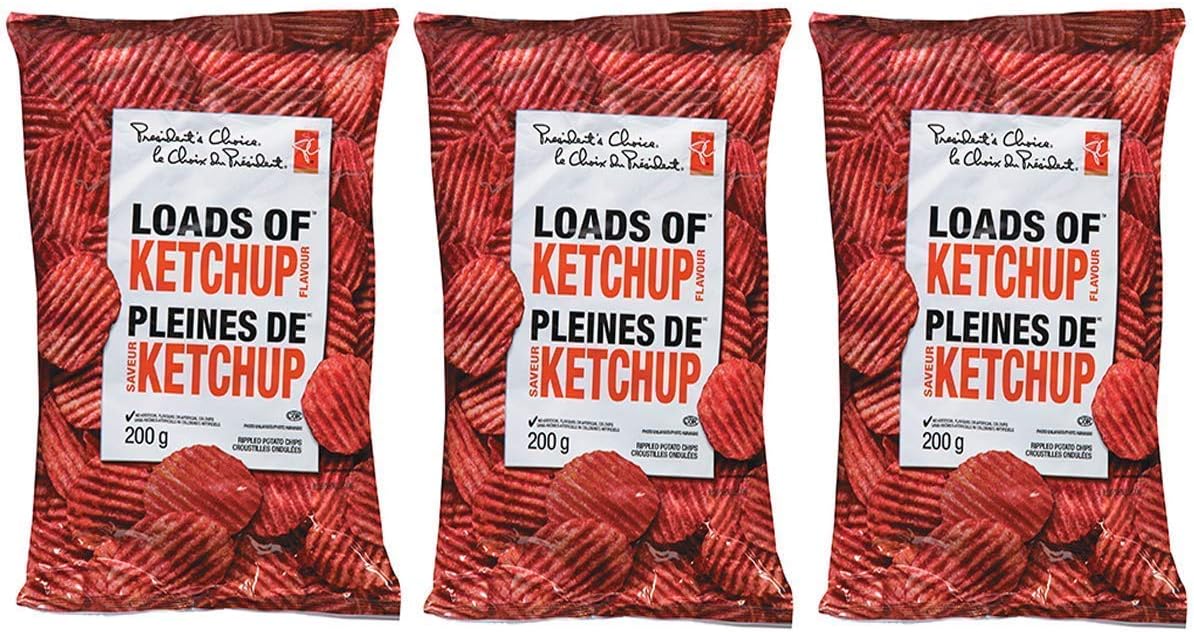 Loads of Ketchup Flavour Chips [3 x 200g/7.1 oz. Bags}