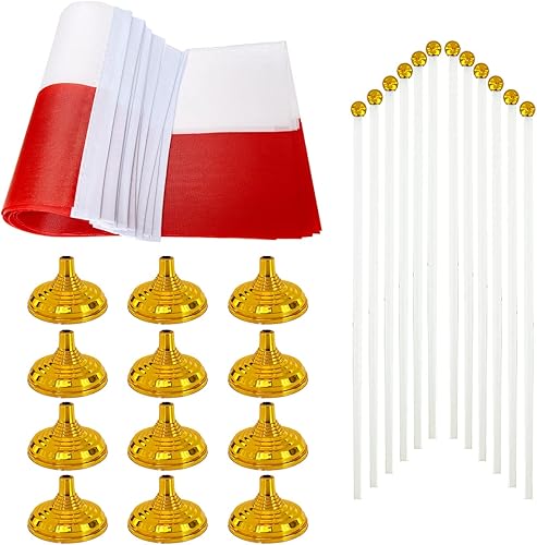 Miniatura 58 de WXTWK Paquete de 12 banderas argentinas de escritorio con base de soporte, decoración de celebración para eventos y eventos