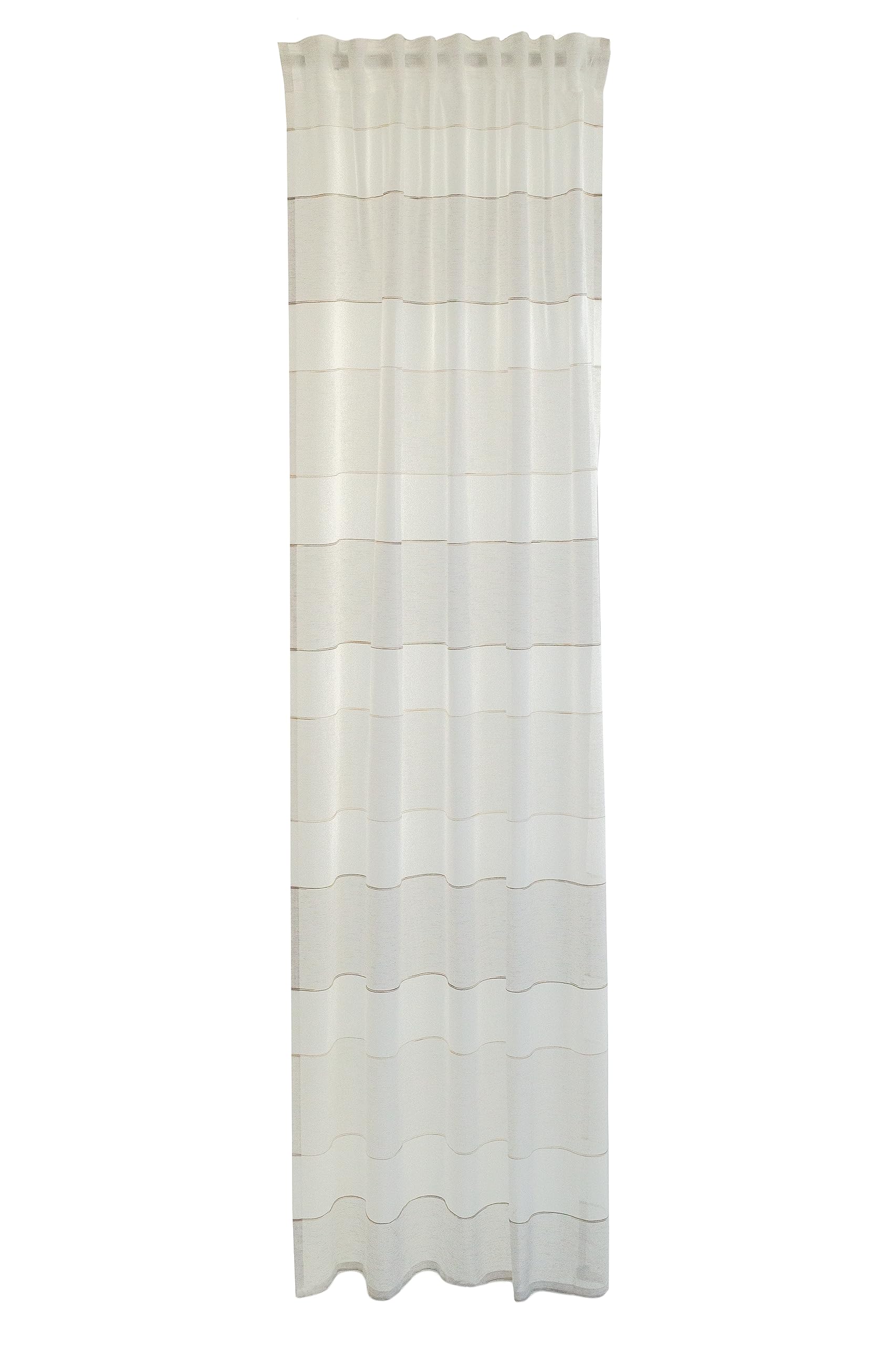 Homing Striped Curtain Natural Beige Recycled Living Room Decorative, W 55.1" x L 96.5" (1 Panels)