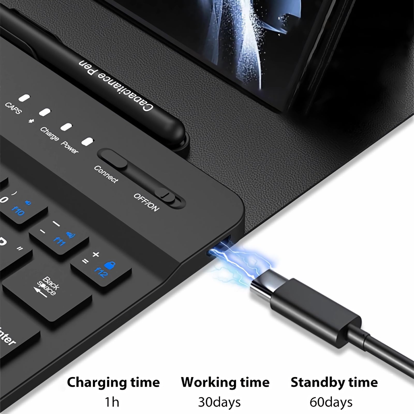 Etui z klawiaturą do Xiaomi Mix Fold/Mix Fold 2, Magnetyczna Odłączana Klawiatura Bezprzewodowa z Uchwytem Na Rysik S Pen [Klawiatura + Etui + Rysik Pojemnościowy+ Mysz],Green