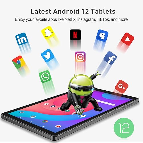 Miniatura 3 de VASOUN Tablet Android de 10 pulgadas 2 GB de RAM 32 GB Android 12 pantalla IPS HD de 101 pulgadas GPS FM procesador Quad-Core Wi-Fi gris