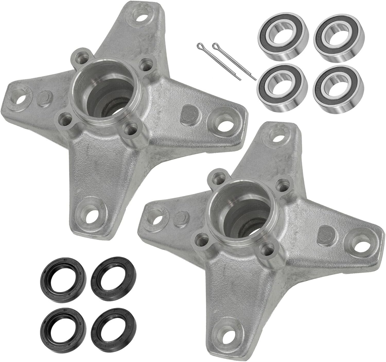 Caltric 2x Front Wheel Hub With Kit Compatible with Yamaha YFZ450 YFZ450V YFZ450R 2006-2013 / Raptor 700 700R YFM700R 2006-2013