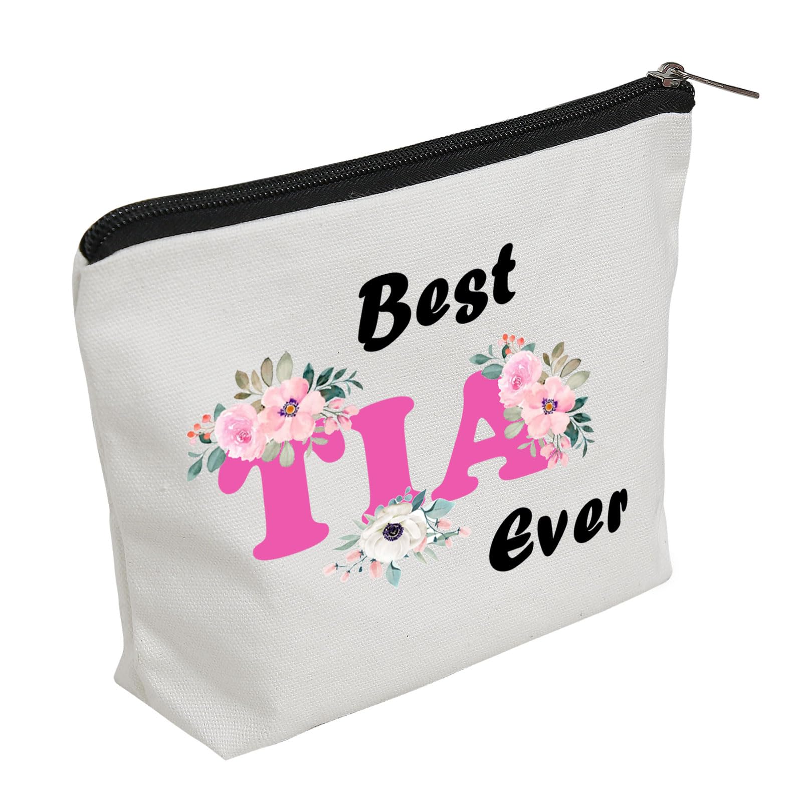 WZJHCL Tia Survival Kit Best Tia Ever Appreciation Gift New Aunt Toiletry Bag Auntie To Be Accessory Bag Mother’s Day Gift For Tia Storage Organizer Bag, Tia, Fashion