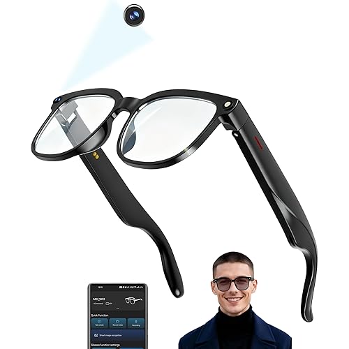 Smart Glasses with Camera 4K, Video Recording.Bluetooth for Men & Women -Hands-Free Recording Glasses with Audio, Al-Powered Wearable Tech