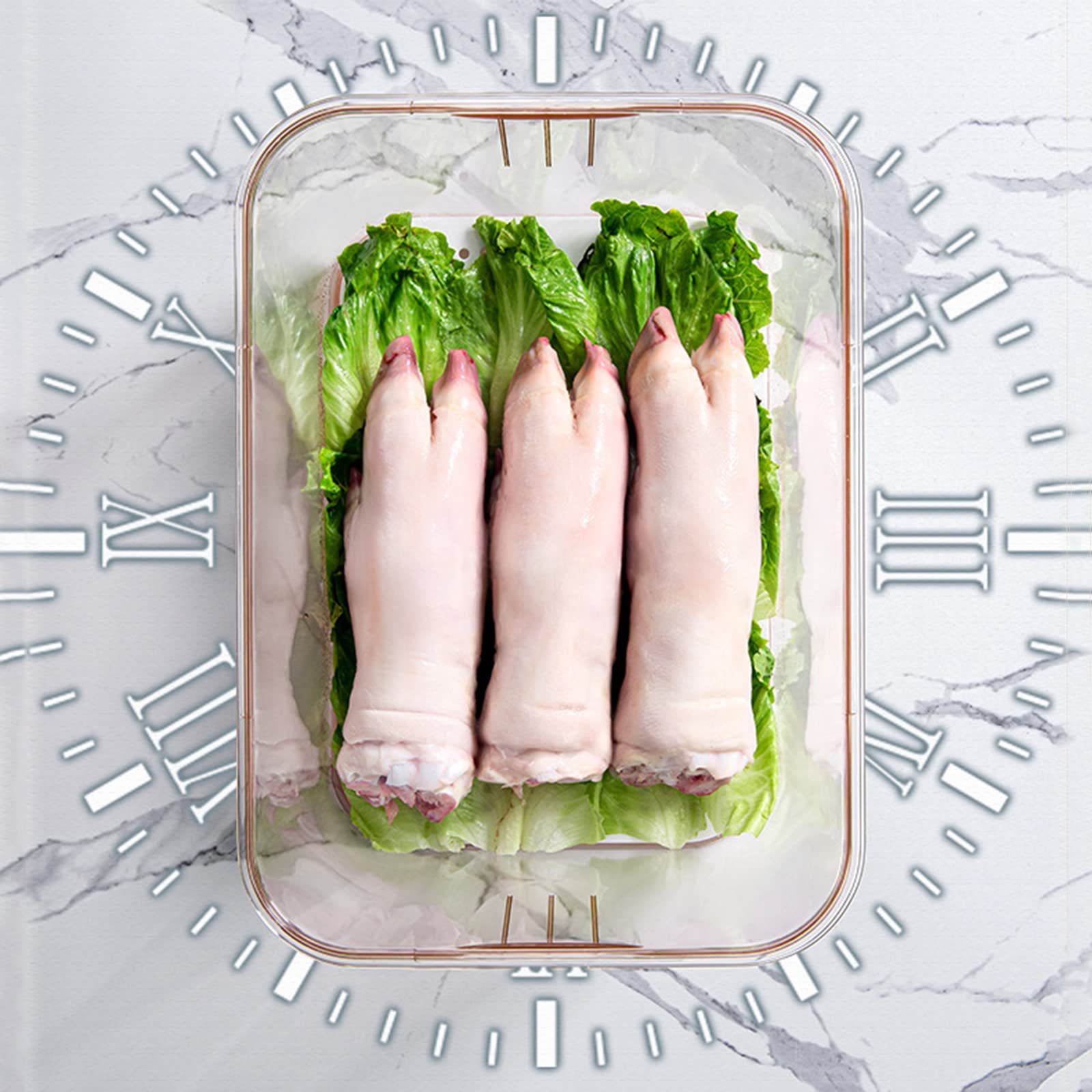 Set di organizer per frigorifero da 5 pezzi - Con timer, frigorifero con coperchio sigillato, contenitore per frutta e verdura per frigorifero, cucina, dispensa, armadi, cou (dimensioni: 20 l/11 l/5