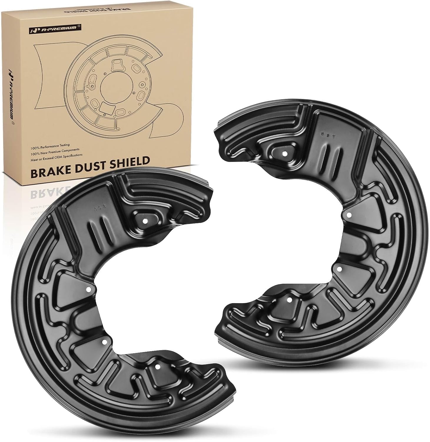 A-Premium Front Driver and Passenger Side Brake Dust Shield Compatible with Select Audi Models - S4 2002 2004-2009 - Replace# 8E0615311C, 2-PC Set