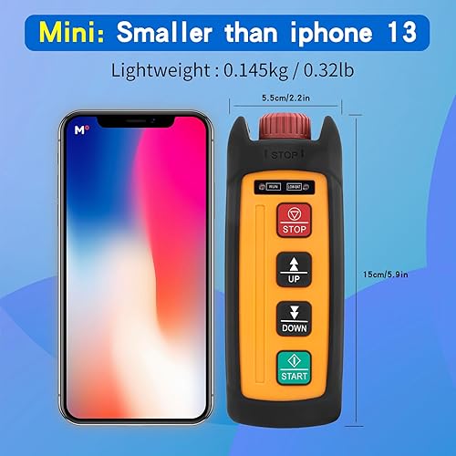 Miniatura 2 de 110V AC 2 Botones Mini Grúa Inalámbrica Control Remoto para Alzamiento de Cable Eléctrico Cabrestante Elevador de Grúa Elevador Eléctrico Volquete