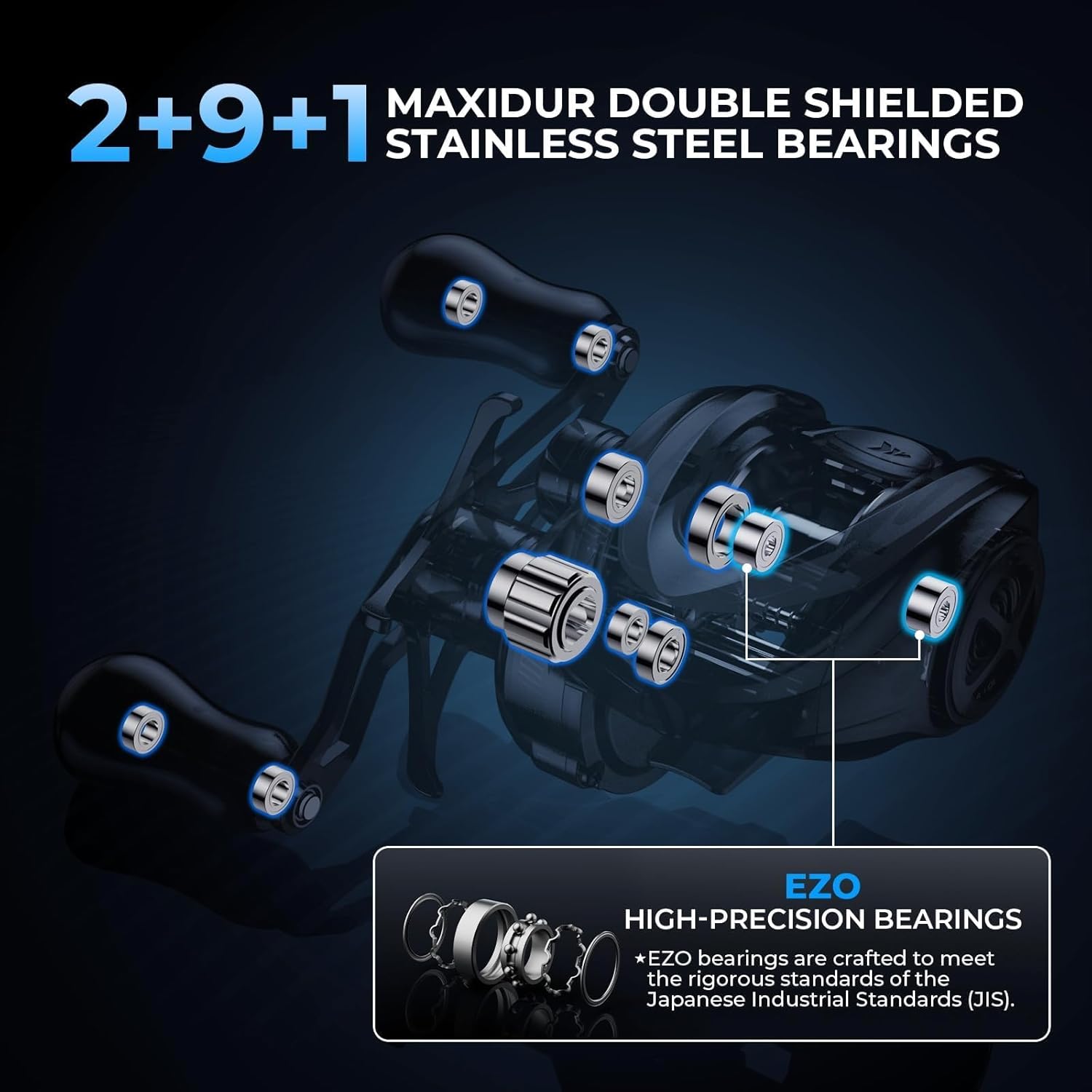 KastKing Mg-Ti Elite Baitcasting Reel with True Titanium Spool, Halo Vortex Magnetic Braking System, Digi-Cut Magnesium Body Frame, TiCon Carbon Fiber Side Covers, 2+9+1 Ball Bearings