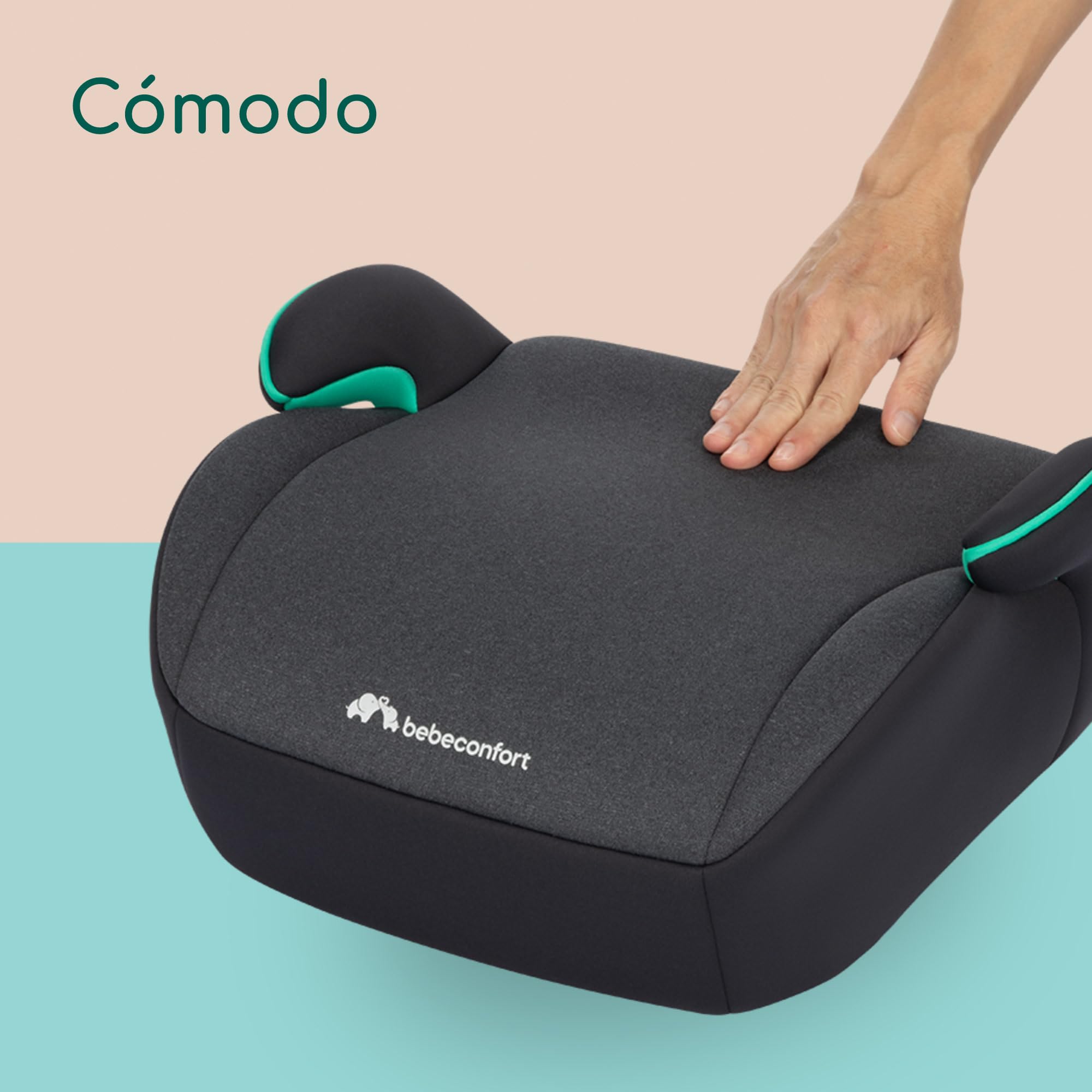 Bebeconfort Manga i-Safe, Asiento Elevador Coche, 6-12 Años, 128-150 cm; Silla Coche, Compacto y Ligero (<1 kg), Fácil Instalación con Cinturón, Acolchado, Tejidos Suaves, Tinted Black — view 5