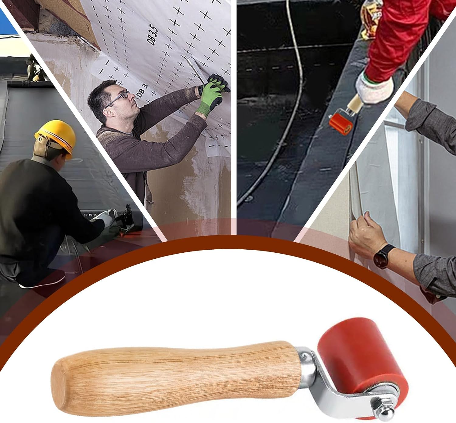 40mm Silicone Seam Roller, Welding Handheld Roller Smoothing Seam Roller Tool for PVC/TPO/EPDM Single Ply Roofing Tape, Wallpaper etc