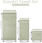 COZYART Sage Green Bath Towel Sets, Premium Turkish Cotton Large Towel Sets for Bathroom, 650 GSM Luxury Bath Towels Set with 2 Bath Towels, 2 Hand Towels, 2 Washcloths, Ultra Soft & Water Absorbent