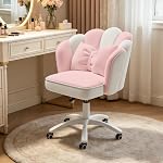 Office Chair Cute Petal Desk Chair, Modern Fabric Home Butterfly Chairs Height Adjustable Chair Makeup Chairs Computer Chairs