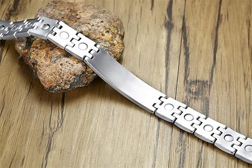 Miniatura 4 de MEALGUET Pulsera de identificación médica para hombres grabado gratuito de acero inoxidable, alerta médica masculina, joyería de identificación