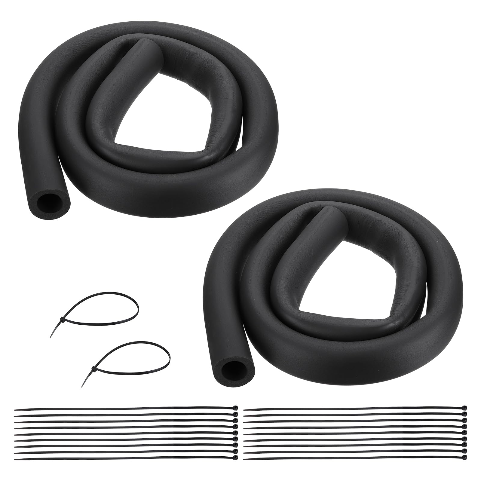 uxcell Lot de 2 tubes isolants en mousse de 32 mm ID x 1,8 m, noir