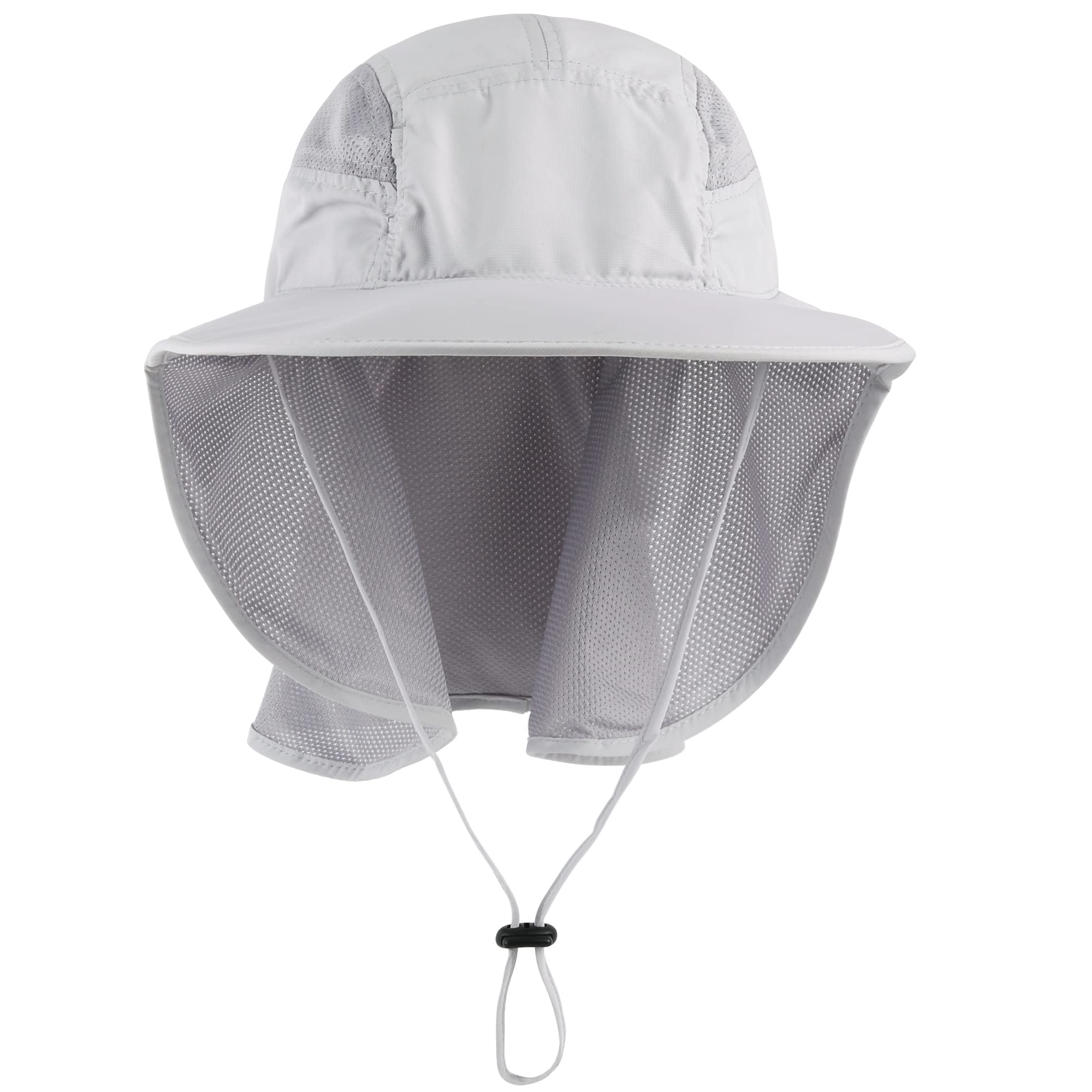 Unisex kapelusz przeciwsłoneczny z ochroną karku, 12 cm, duży Brim do aktywności na świeżym powietrzu – na obwód głowy 56-62 cm