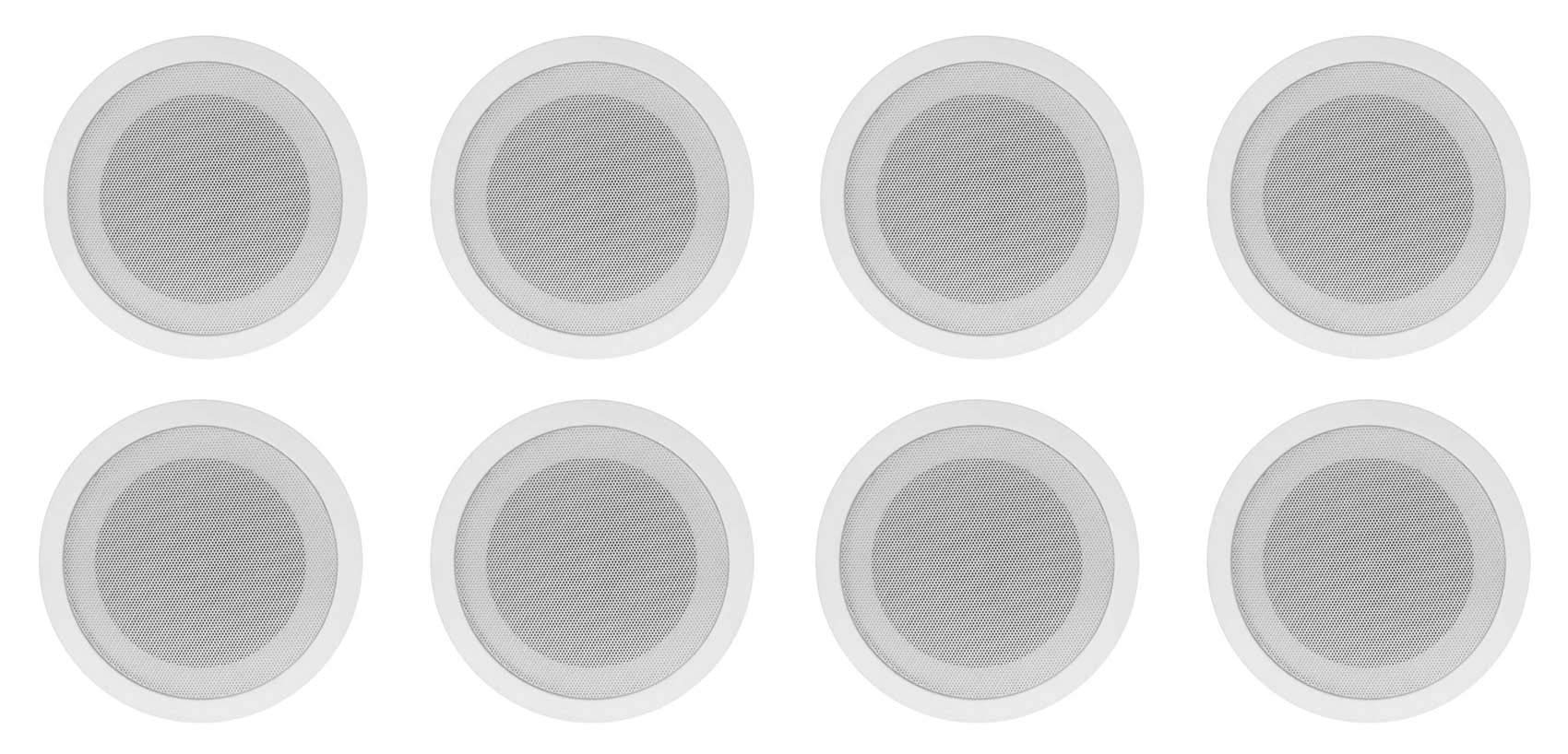 Rockville CCL5T White 5-in 70V White Commercial Ceiling Speakers for Restaurant Office Retail PA Announcements and Background Music, 8-Piece
