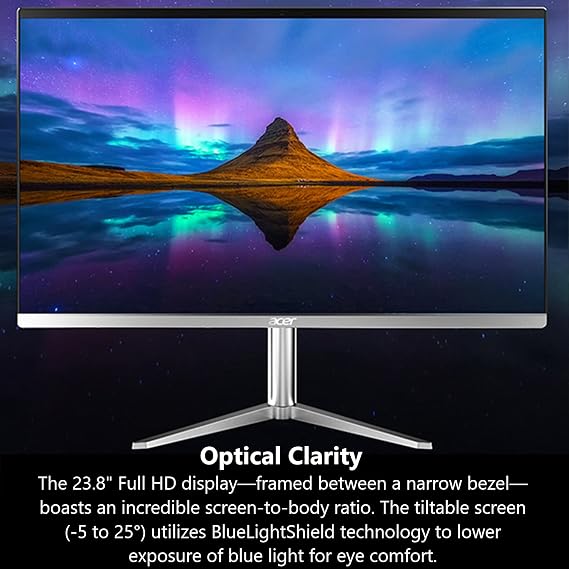 acer Aspire C24-1300-UR31 AIO Desktop | 23.8 Full HD IPS Display | AMD Ryzen 3 7320U Quad-Core Processor | AMD Radeon 610M Graphics | 8GB LPDDR5 | 512GB PCIe SSD | Wi-Fi 6E | Windows 11 Home