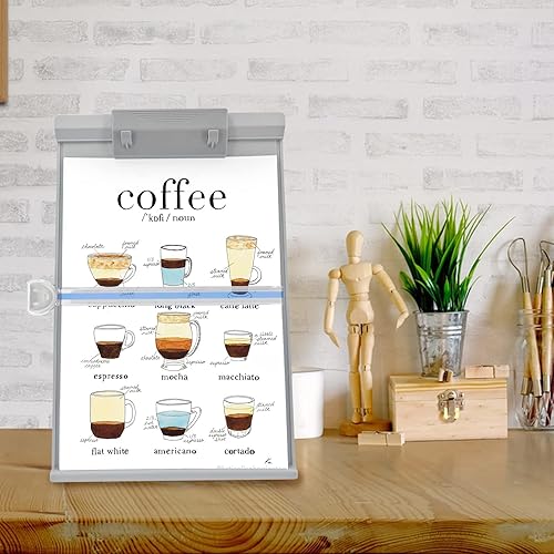 Miniatura 6 de Barelove Soporte de papel de escritorio para documentos, soporte plegable para libros de lectura, soporte para copias, caballete con 7 posiciones