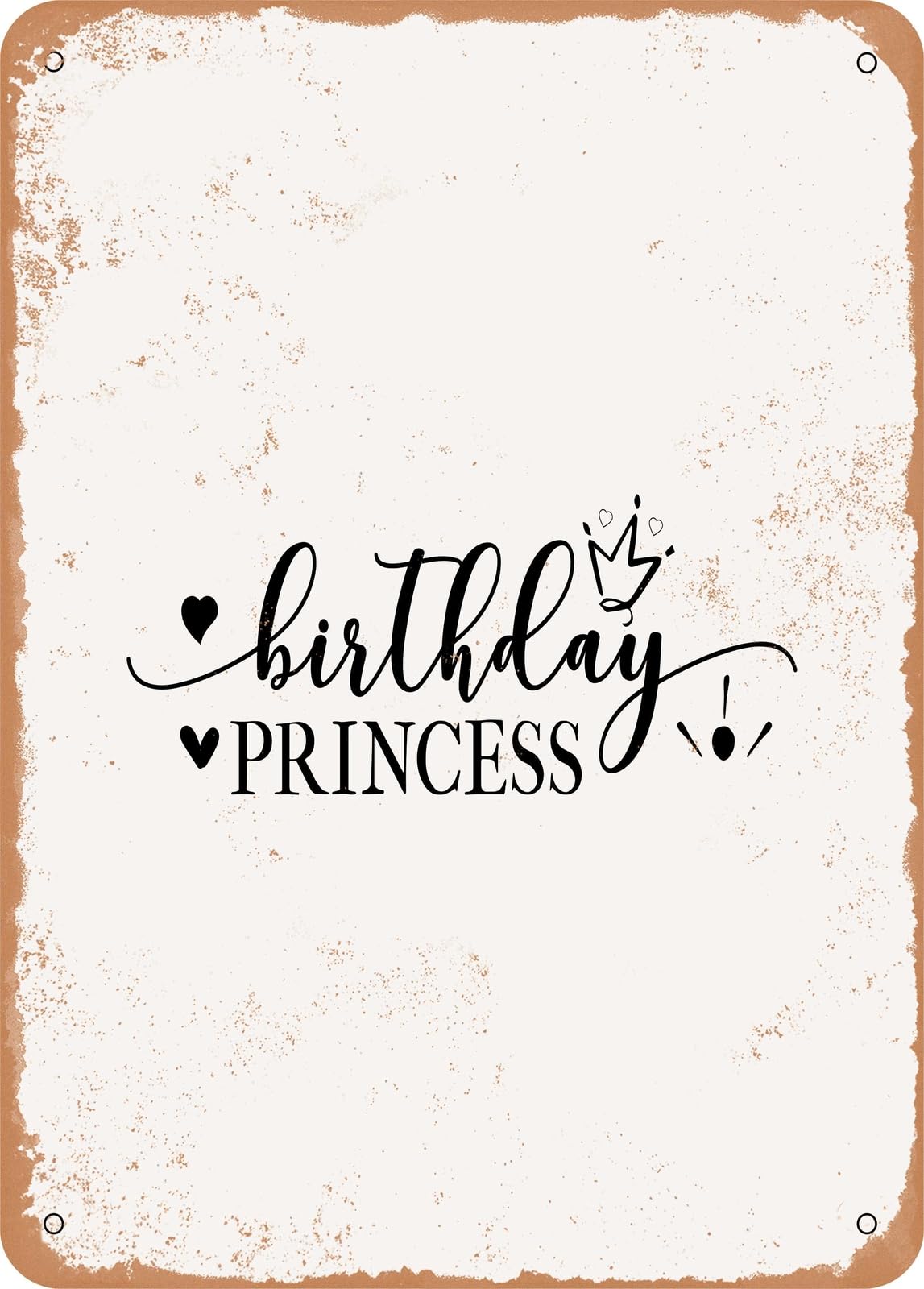 Metal Sign - Birthday Princess - 2 - Vintage Rusty Look home decor