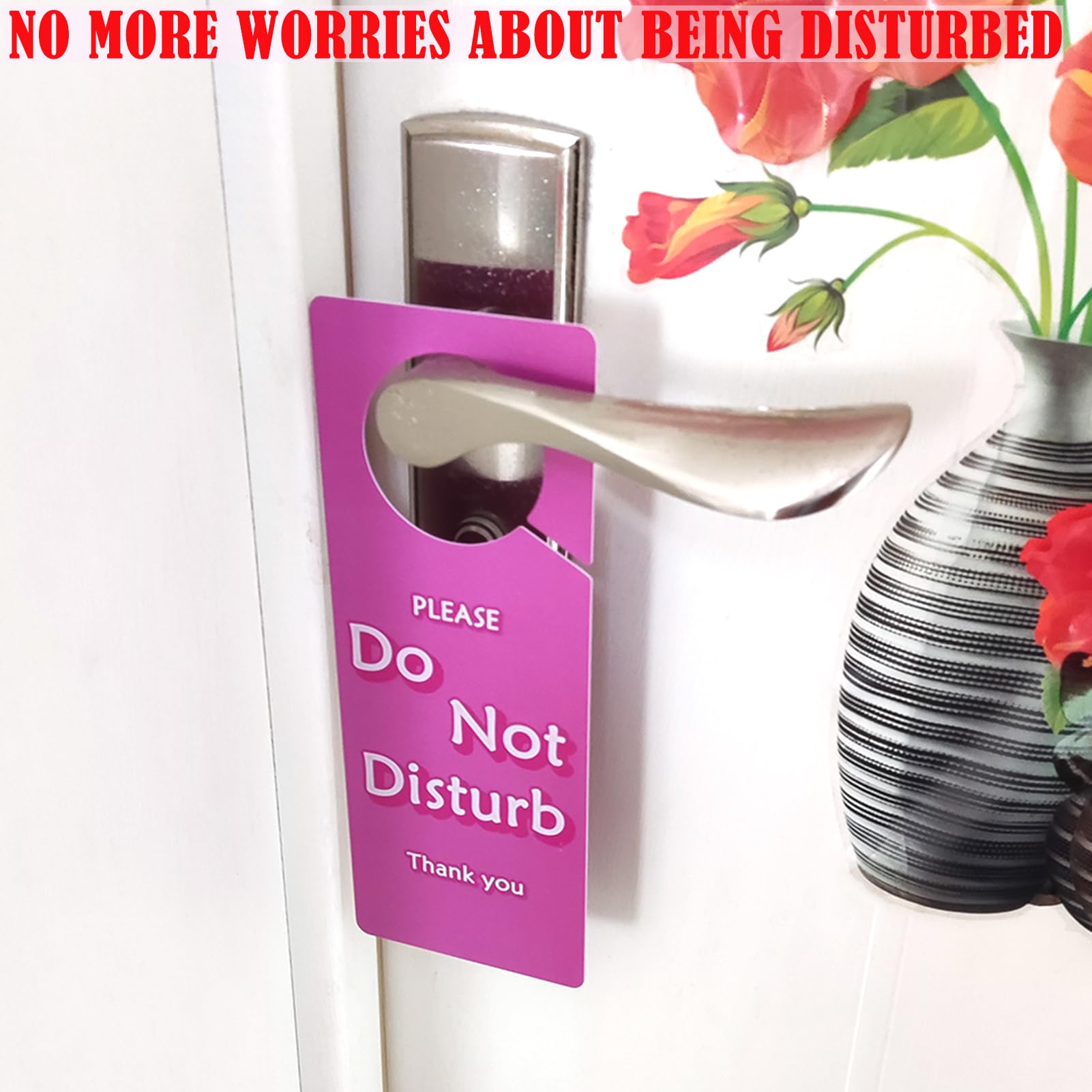Do Not Disturb Door Hanger Sign,Pink Color-2 Pack Business Office Door Sign, 