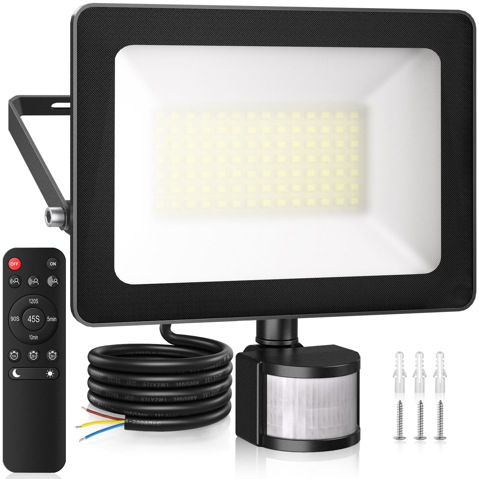 PETLIK 80W Security Lights Outdoor Motion Sensor 7865LM with Remote Control