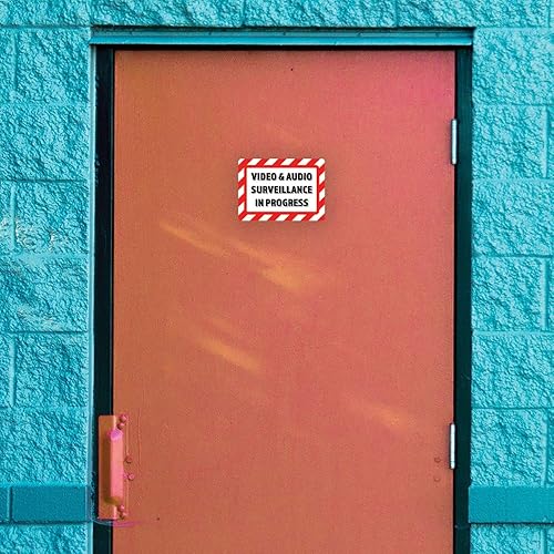 Miniatura 5 de Paquete de 2 calcomanías de vinilo de videovigilancia y audio en progreso de 7 x 5 pulgadas  Calcomanía de vinilo de alta calidad  Laminado con