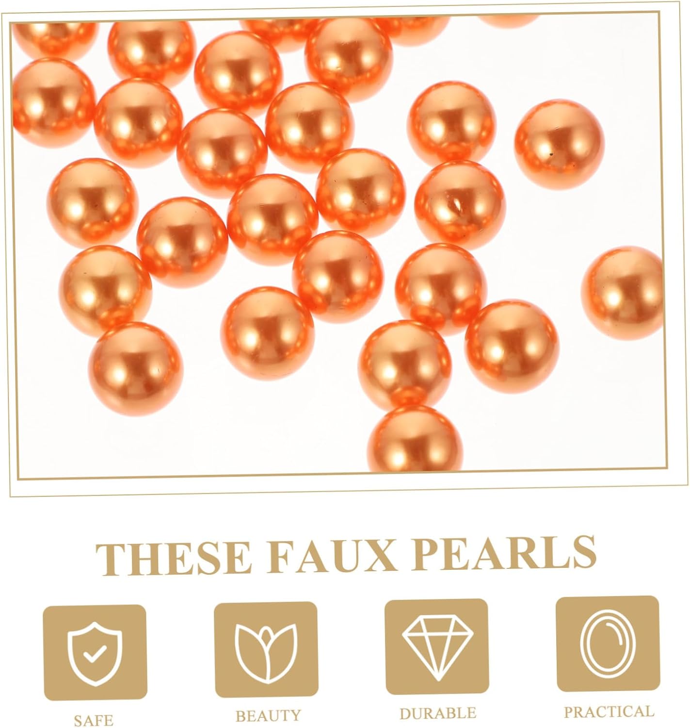 400pcs Floating Faux Pearl Beads Vase Fillers Mixed Orange White Lightweight Abs Decorative Ornaments for Home Wedding Party Centerpieces