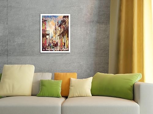 Miniatura 4 de Pacifica Island Art Jack Laycox c.1970s - Cartel vintage de viaje de líneas aéreas de New Orleans  Cartel de metal vintage de 8 x 12 pulgadas