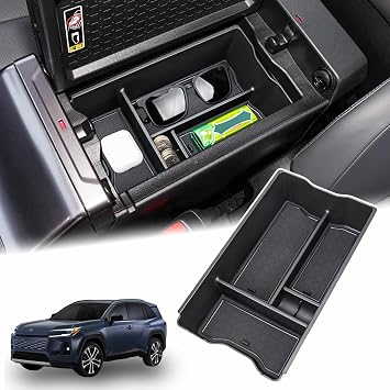 Center Console Organizer Tray Compatible with 2026 Toyota RAV4 Armrest Storage Box Insert Storage Tray ABS Material Interior Accessories
