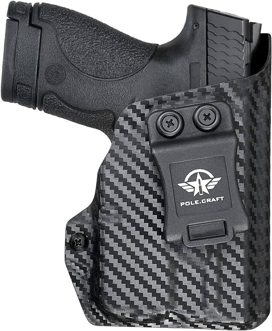 M&P Shield 40 Holster with TLR-6 Light Laser IWB Kydex Holster Custom Fit: Smith & Wesson M&P Shield 9mm/.40 w/TLR-6 - Inside Waistband - Cover Mag-Button, Widened Entrance, No Wear, No Jitter