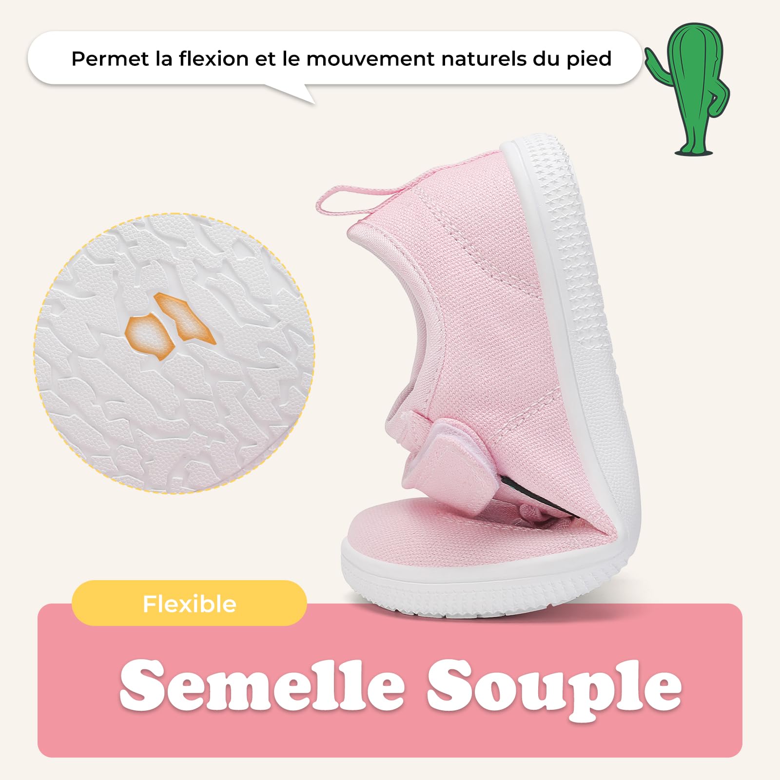 SAGUARO Baskets Barefoot Fille Chaussures Minimalistes Flexibles pour Extérieur et Intérieur,GR.25-35