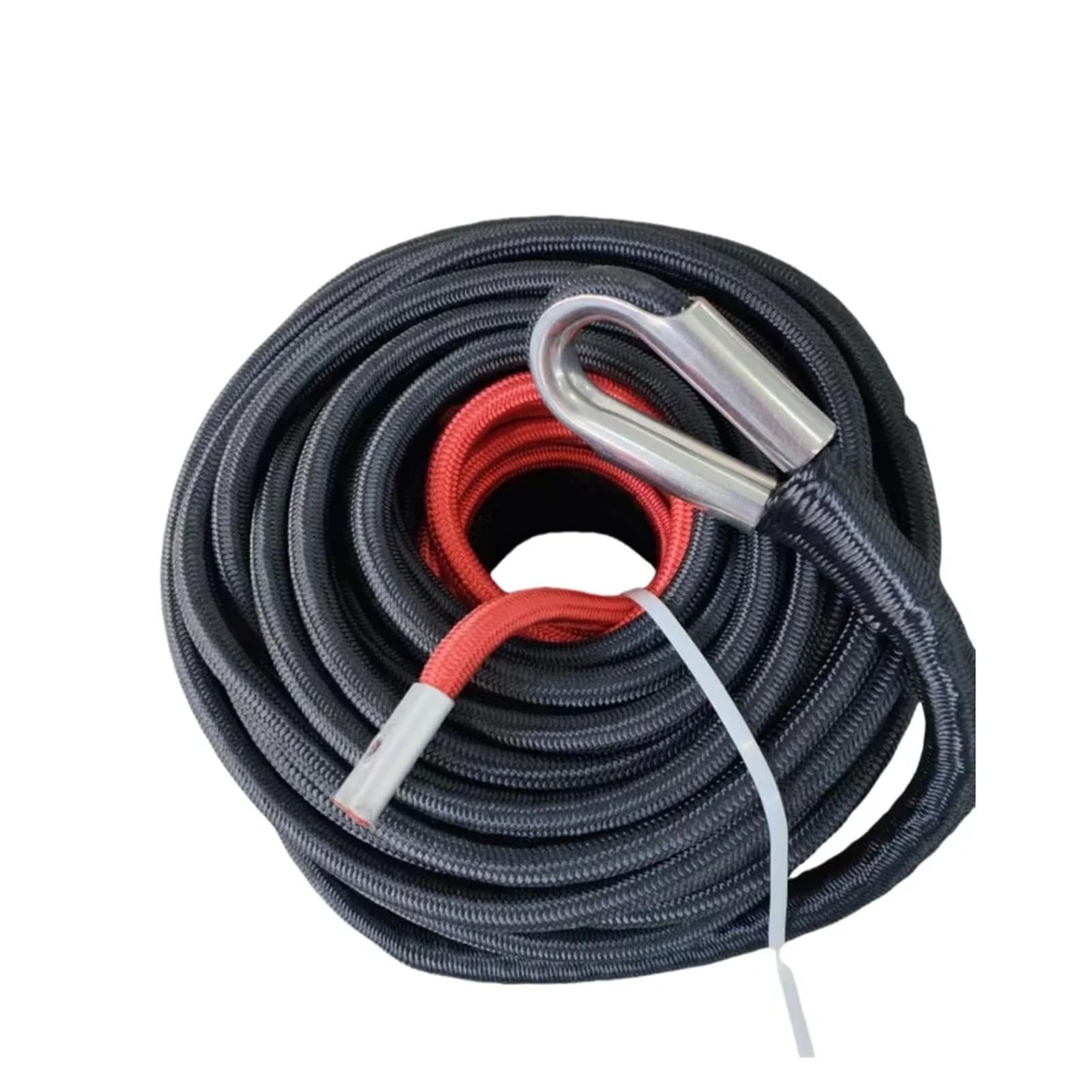 12 mm x 25 m syntetyczna lina do wyciągarek samochodowych, wytrzymała, pojazdów ATV, UTV, ciężarówek Wysoka wytrzymałość(Black)