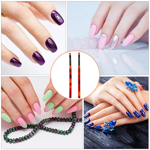 Miniatura 4 de cobee 2 pinceles de limpieza para arte de uñas, cepillo removedor de esmalte de uñas, cepillo de limpieza profesional para arte de uñas, herramienta