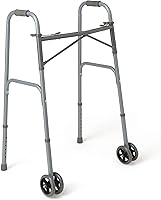 Vista 7 de Medline Andador plegable bariátrico resistente con ruedas de 5 pulgadas y asas duraderas, capacidad de peso de 500 libras