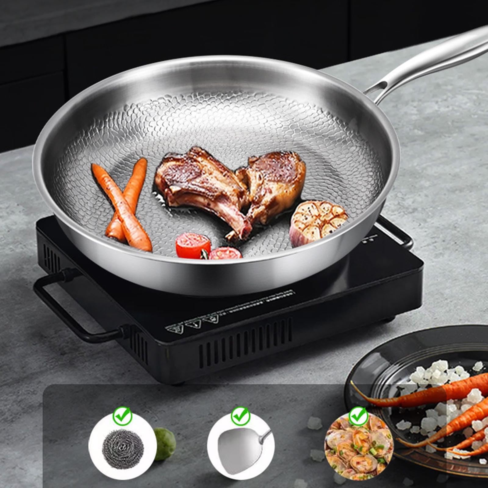 Pan Pro 2025 Durable Scratch - Padella antiaderente in titanio per cucinare (A, 48 cm)
