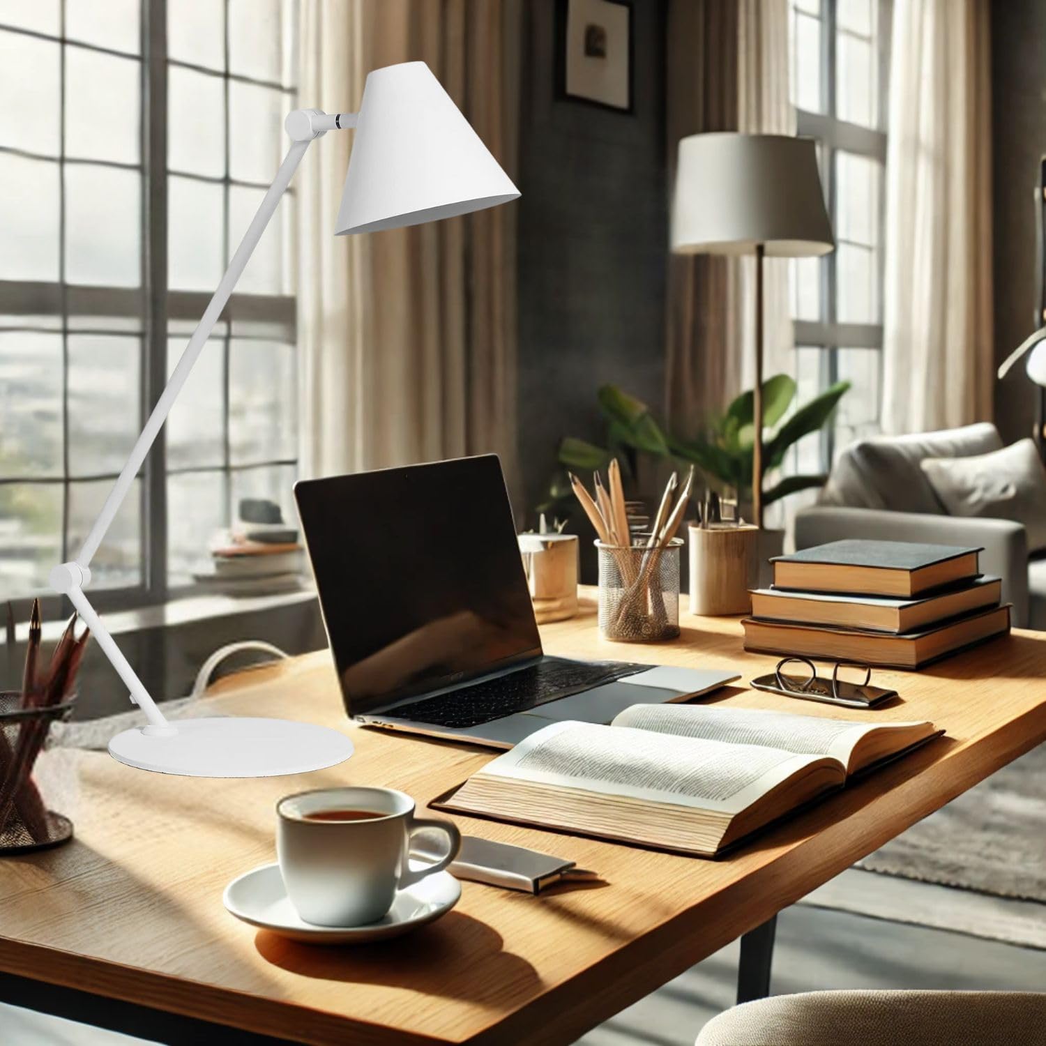 lampada da scrivania bianca MANTIS - lampada ufficio scrivania - lampada led da scrivania - luce da scrivania led e27 - lampada da studio - desk lamp - luci da scrivania