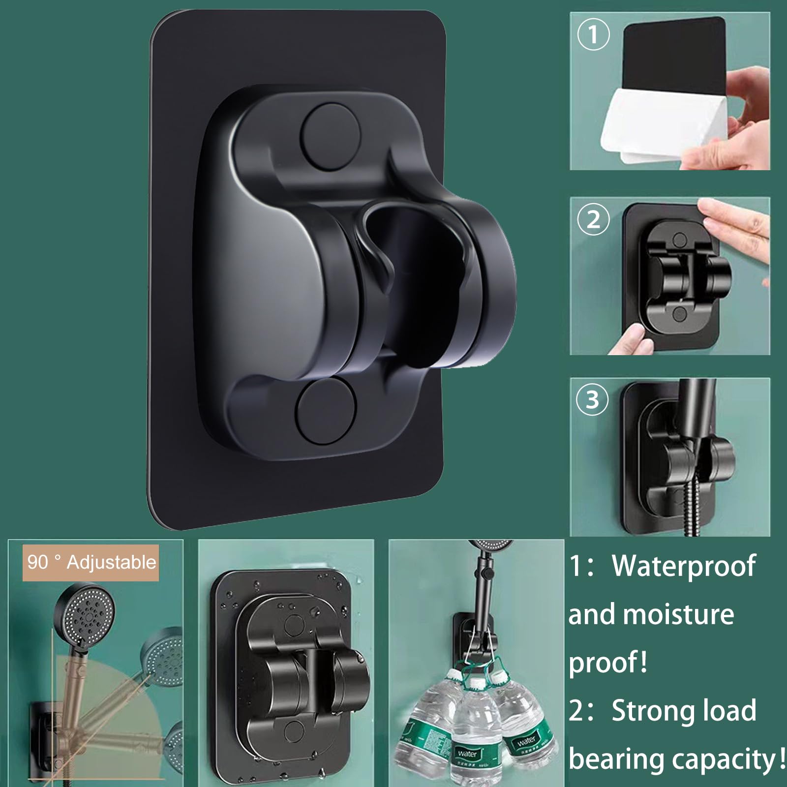 Soffione Doccia Nera Ad Alta Pressione - 8 Modalità Con Tubo 2m | Anticalcare E Universale - Foto 2