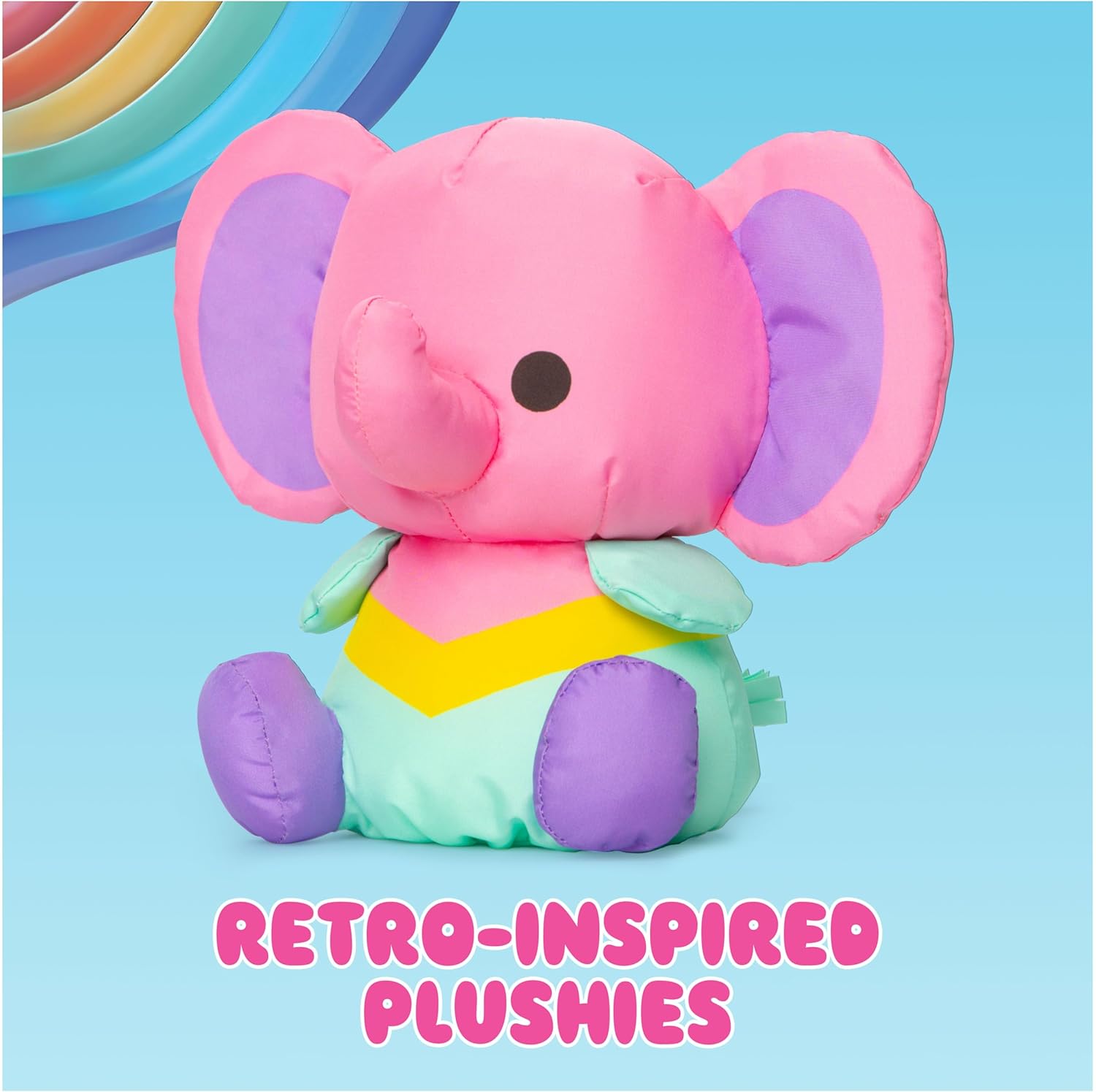 Slater Elephant Stuffed Animal, Retro Inspired Plush Toys for Ages 3 and Up, Pink, 7”