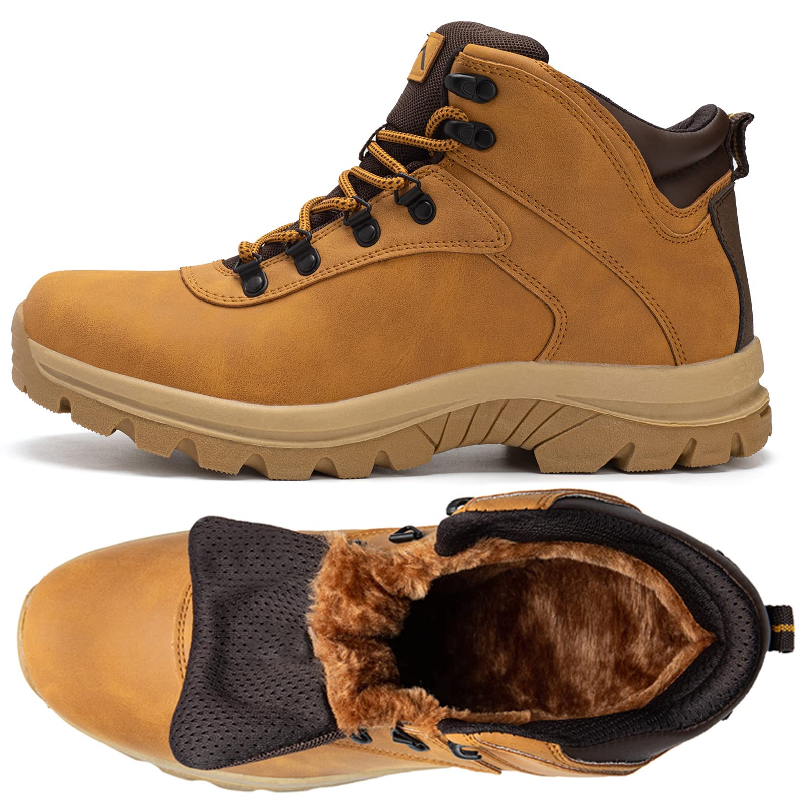 CCLos Men's Waterproof Hiking Boots Work Boots Lightweight Nonslip