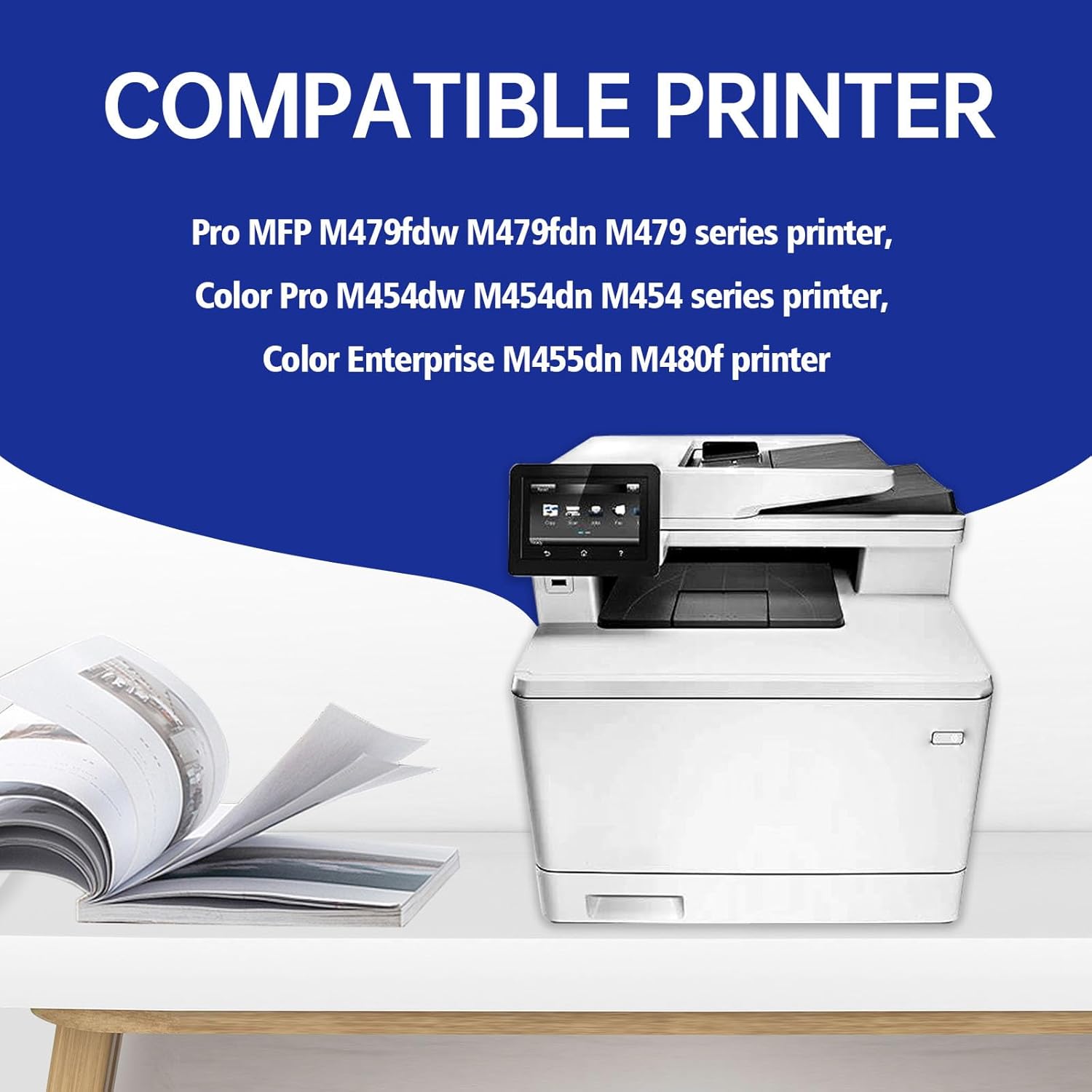 414A Toner Cartridges 4 Pack MFP M479fdw Compatible Replacment for HP 414A 414X W2020A for HP Color Laserjet Pro MFP M479fdw M454dw M479fdn M454dn M479dw M479dn Printer Ink (Black Cyan Yellow Magenta)