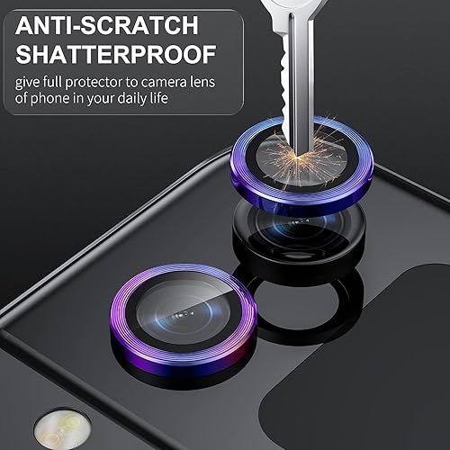 Miniatura 3 de Paquete de 2 protectores de pantalla frontal para Samsung Galaxy Z Flip 4 + 2 protectores de lente de cámara, cubierta individual de vidrio templado