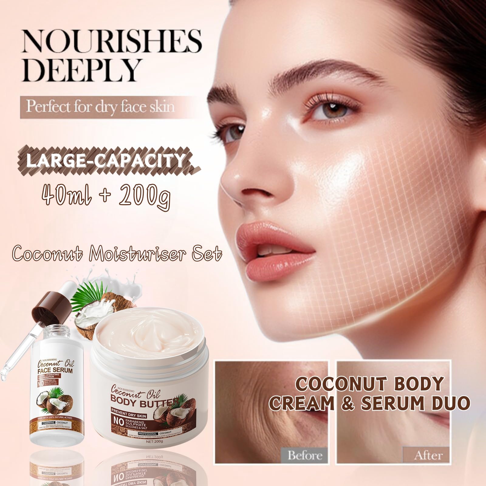 Coconut Body Butter & Face Serum Duo, 100 g (Pack of 2) - Image 2