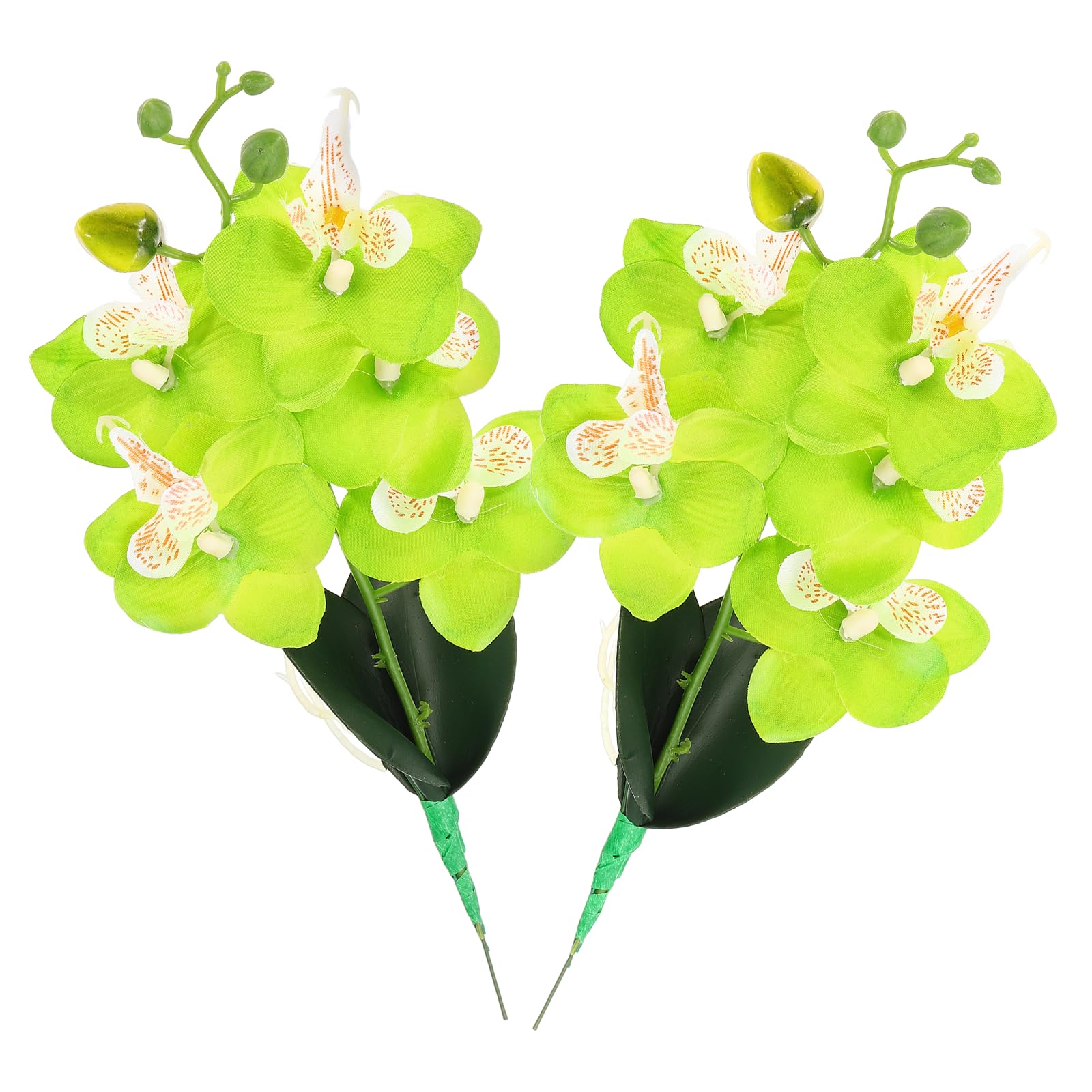Bouquet de phalaenopsis artificiels jaunes pour décoration table de mariage