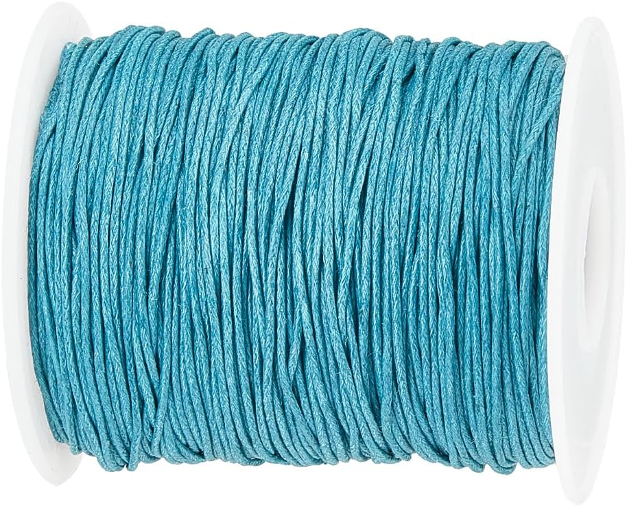 PH PandaHall 100 Yards 1mm Waxed Cotton Cord Thread Beading String Waxed Craft String Bracelet Strings for Bracelet Necklace Making Crafting Beading Macrame Vase Decor, Burlywood