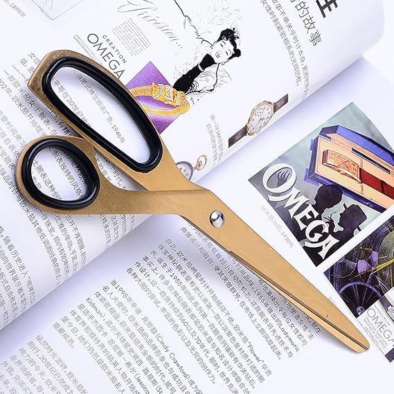 SN10 Minimalism Fabric Scissors, Sewing Scissors for Fabric Clothing Cutting.Stainless Steel Blades,7.9in long(.Blade length 3.7 in) The Top is Round Instead of Sharp.