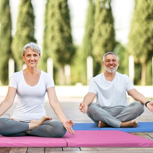 Miniatura 8 de RitFit Tapete de ejercicio plegable mejorado, 2 pulgadas de grosor, 3 x 6 pies, 4 x 8 pies, 4 x 10 pies con asas de transporte para yoga, MMA,